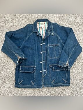 Michael Sloane Utility Project Denim Jacket Men’s M Workwear Chore Coat Lined
